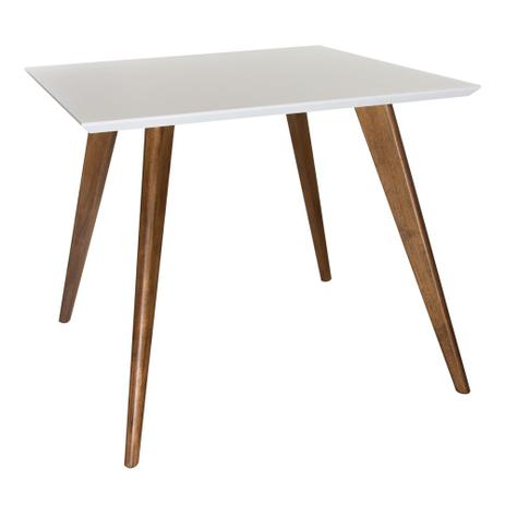 Mesa de Jantar Square Quadrada Tampo Branco Fosco 90x90cm - Abra casa é boa?
