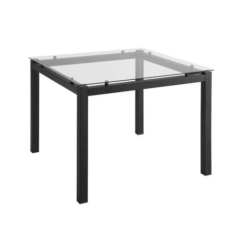 Mesa de Jantar Tampo de Vidro Zafira Móveis Muller Preto Menor preço em Mesa de Jantar Tampo de Vidro Zafira Móveis Muller Preto