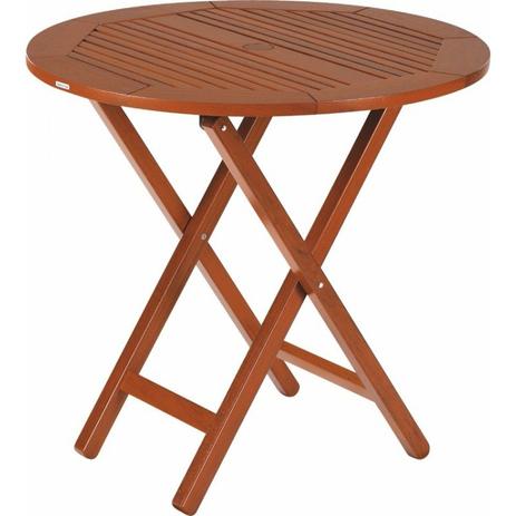 Mesa de Madeira Redonda Dobrável 80cm Fitt Tramontina Menor preço em Mesa de Madeira Redonda Dobrável 80cm Fitt Tramontina