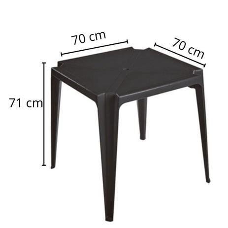 Mesa de Plástico Monobloco Bistrô Empilháveis 70x70cm Preto - JR Plásticos Menor preço em Mesa de Plástico Monobloco Bistrô Empilháveis 70x70cm Preto - JR Plásticos