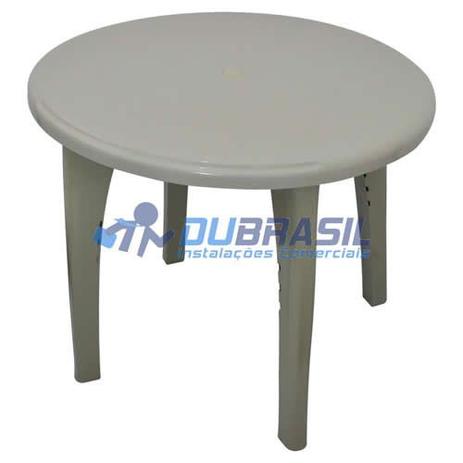 Mesa De Plastico Redonda Desmontável 90x90 Branca - Antares Menor preço em Mesa De Plastico Redonda Desmontável 90x90 Branca - Antares