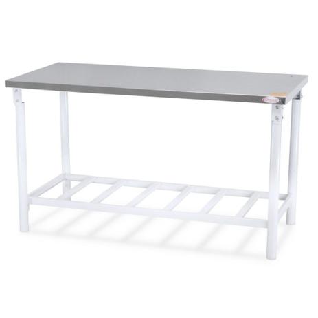 Mesa de Serviço 120x70 cm com Tampo em Inox Itajobi Fogões Menor preço em Mesa de Serviço 120x70 cm com Tampo em Inox Itajobi Fogões