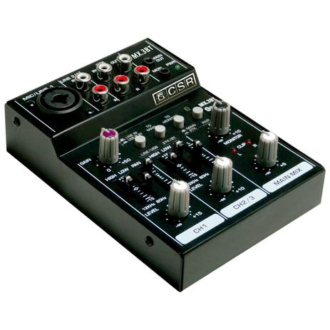 Mesa de Som 3 Canais (1 XLR Balanceado + 2 RCA) c/ USB / Bluetooth / Phantom - MX 3 BT CSR Menor preço em Mesa de Som 3 Canais (1 XLR Balanceado + 2 RCA) c/ USB / Bluetooth / Phantom - MX 3 BT CSR