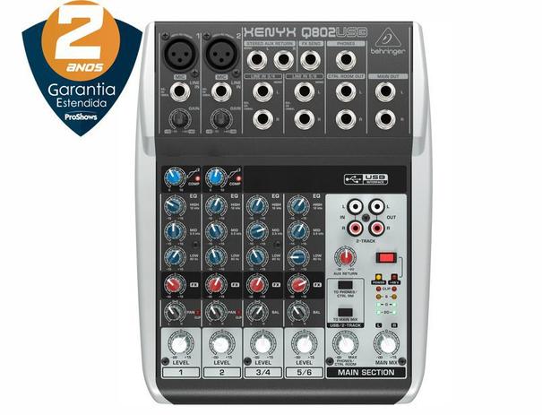 Mesa De Som Behringer Q802 USB Mixer Menor preço em Mesa De Som Behringer Q802 USB Mixer