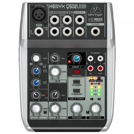 Mesa de Som Behringer Xenyx Q502USB Mixer 5 Canais Menor preço em Mesa de Som Behringer Xenyx Q502USB Mixer 5 Canais