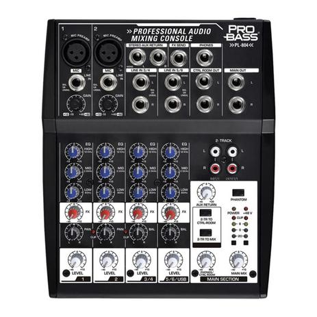 Mesa De Som Pro Bass PL-804 Bivolt 8 Canais Menor preço em Mesa De Som Pro Bass PL-804 Bivolt 8 Canais