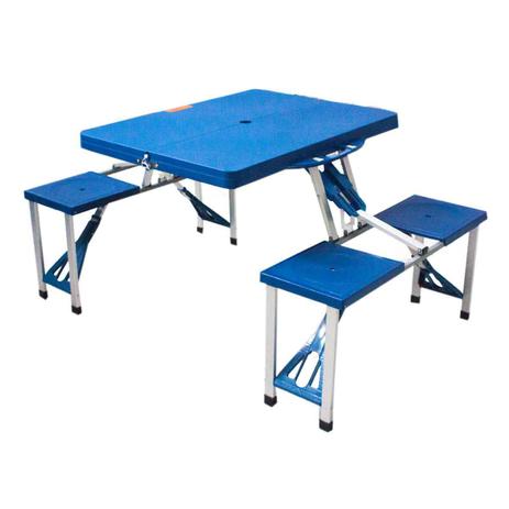 Mesa Dobrável Camping Tipo Maleta 4 Bancos Acampamento Alumínio - Atitude Mix Menor preço em Mesa Dobrável Camping Tipo Maleta 4 Bancos Acampamento Alumínio - Atitude Mix
