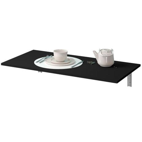 Menor preço em Mesa Dobrável de Parede Cozinha Escritório Slim Suspensa 90x45 BP Preto Fosco - Lyam Decor
