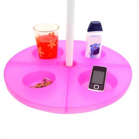 Mesa Dobravel para Guarda Sol Praia em Plastico Rosa Mor Menor preço em Mesa Dobravel para Guarda Sol Praia em Plastico Rosa Mor