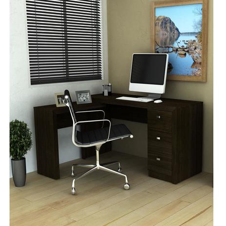 Mesa em L para Escritório com 3 Gavetas ME4101 Tecno Mobili Tabaco é boa?