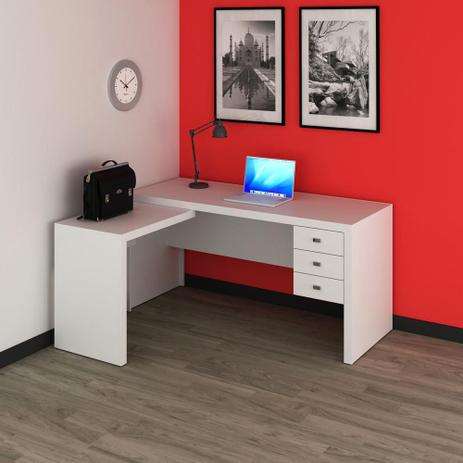 Menor preço em Mesa Escritório De Canto Tecnomobili Me4106 Branco - Tecno Mobili
