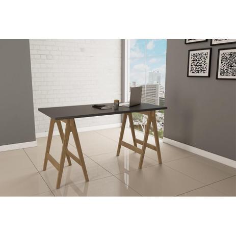 Menor preço em Mesa Escritório/Estudo - Dalla Costa - Grafite / Carvalho