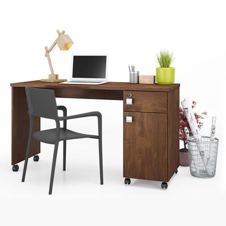 Mesa Escrivaninha Computador Malta Gaveta Com Chave Canela - Lukaliam Menor preço em Mesa Escrivaninha Computador Malta Gaveta Com Chave Canela - Lukaliam