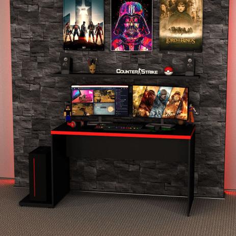 Mesa Gamer Escrivaninha 1400x600 Netmobil Menor preço em Mesa Gamer Escrivaninha 1400x600 Netmobil