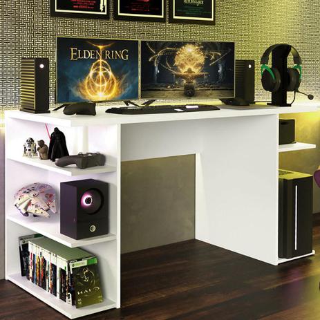 Mesa Gamer Escrivaninha para Computador 9409 Madesa - Branco Menor preço em Mesa Gamer Escrivaninha para Computador 9409 Madesa - Branco