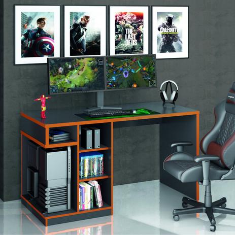 Mesa Gamer IDL XP 500 Siena Móveis Preto/Laranja Menor preço em Mesa Gamer IDL XP 500 Siena Móveis Preto/Laranja