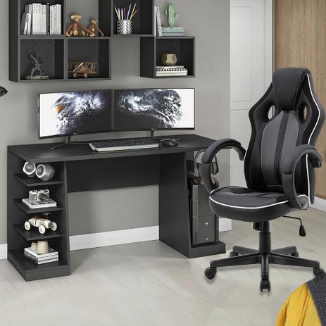 Mesa Gamer XP Preto + Cadeira Gamer Royale Preto - MOOBX Menor preço em Mesa Gamer XP Preto + Cadeira Gamer Royale Preto - MOOBX