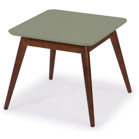 Mesa Lateral Básica com Tampo Cinza Laqueado e Estrutura Madeira Maciça - Casatema Menor preço em Mesa Lateral Básica com Tampo Cinza Laqueado e Estrutura Madeira Maciça - Casatema