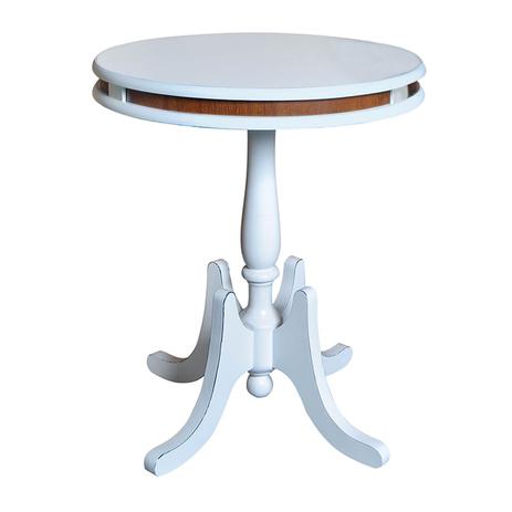 Mesa Lateral Branca Provençal Manchester 65 Cm - Branco Provençal/Imbuia Glazer - Modema Menor preço em Mesa Lateral Branca Provençal Manchester 65 Cm - Branco Provençal/Imbuia Glazer - Modema