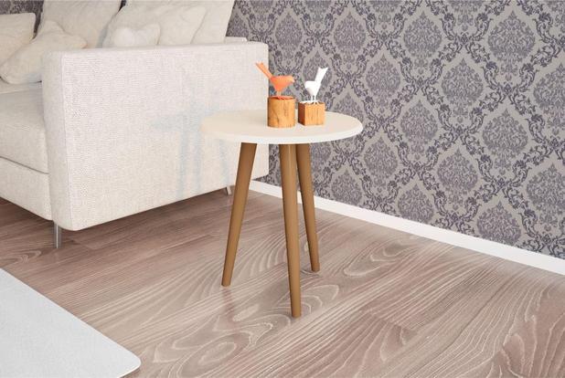 Mesa Lateral Brilhante Bechera Off White - Bechara Menor preço em Mesa Lateral Brilhante Bechera Off White - Bechara