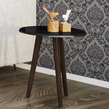 Mesa lateral brilhante preto fosco bechara Menor preço em Mesa lateral brilhante preto fosco bechara