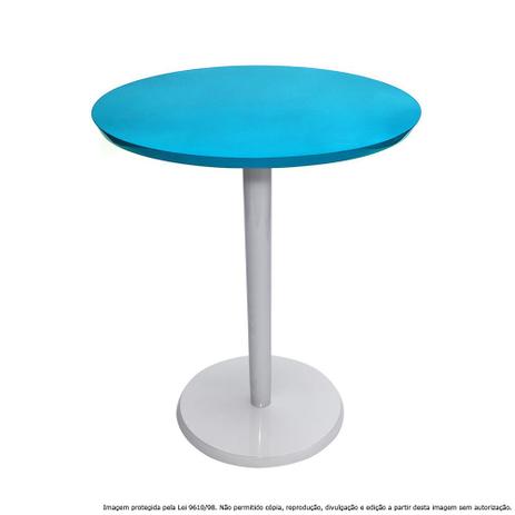 Mesa Lateral de Canto Decorativa Monopé Pequena Laqueada Branca e Azul Turquesa - Lubrano decor é ruim? Mesa Lateral de Canto Decorativa Monopé Pequena Laqueada Branca e Azul Turquesa - Lubrano decor é boa?