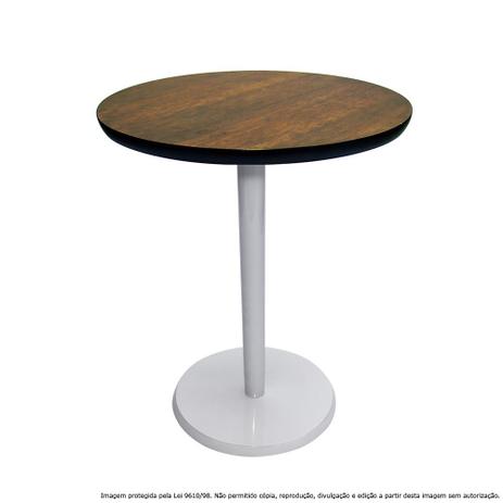 Mesa Lateral de Canto Decorativa Monopé Pequena Laqueada Branca e Tabaco - Lubrano decor Menor preço em Mesa Lateral de Canto Decorativa Monopé Pequena Laqueada Branca e Tabaco - Lubrano decor