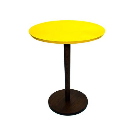 Mesa Lateral de Canto Decorativa Monopé Pequena Tabaco e Amarela - Lubrano Decor Menor preço em Mesa Lateral de Canto Decorativa Monopé Pequena Tabaco e Amarela - Lubrano Decor