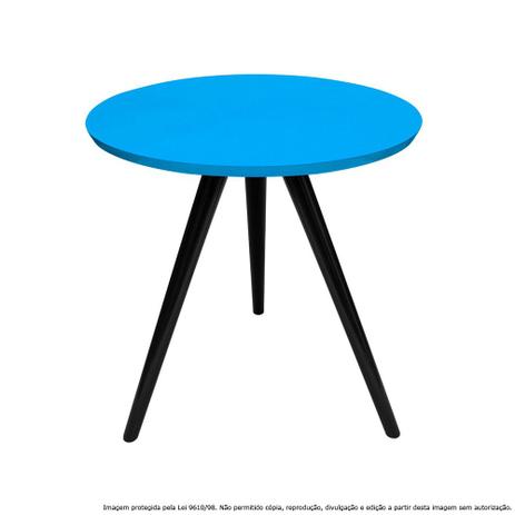 Mesa Lateral de Canto Tripé Pequena Laqueada Preta e Azul Turquesa - Lubrano decor Menor preço em Mesa Lateral de Canto Tripé Pequena Laqueada Preta e Azul Turquesa - Lubrano decor