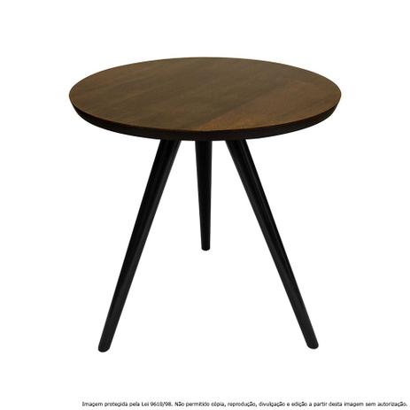 Mesa Lateral de Canto Tripé Pequena Laqueada Preta e Tabaco - Lubrano decor Menor preço em Mesa Lateral de Canto Tripé Pequena Laqueada Preta e Tabaco - Lubrano decor