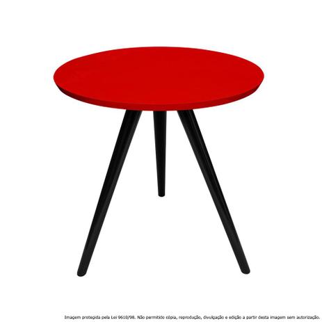 Mesa Lateral de Canto Tripé Pequena Laqueada Preta e Vermelha - Lubrano decor Menor preço em Mesa Lateral de Canto Tripé Pequena Laqueada Preta e Vermelha - Lubrano decor