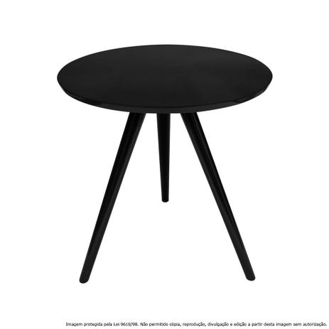 Mesa Lateral de Canto Tripé Pequena Laqueada Preta - Lubrano decor Menor preço em Mesa Lateral de Canto Tripé Pequena Laqueada Preta - Lubrano decor