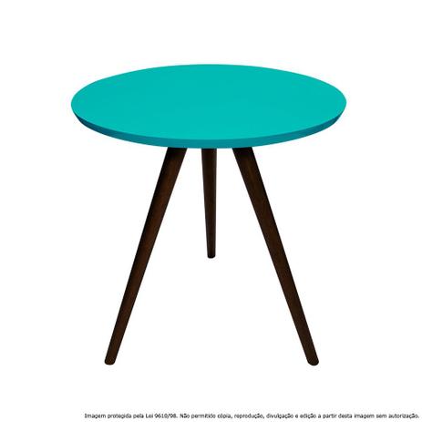 Mesa Lateral de Canto Tripé Pequena Laqueada Tabaco e Azul Tiffany - Lubrano decor é boa?