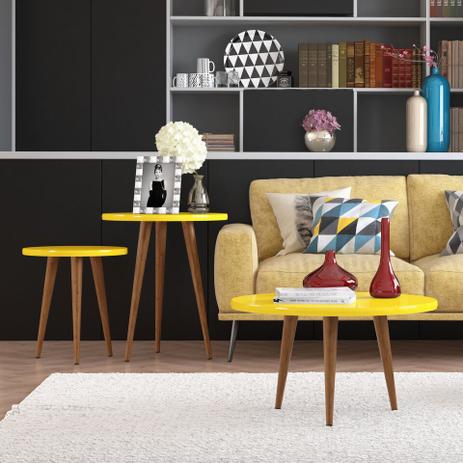 Mesa Lateral Decorativa Legs Amarelo - Patrimar Móveis Menor preço em Mesa Lateral Decorativa Legs Amarelo - Patrimar Móveis