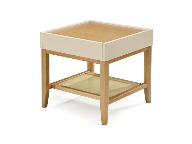 Mesa Lateral Duo Natural e Marrom Claro - Máxima Menor preço em Mesa Lateral Duo Natural e Marrom Claro - Máxima
