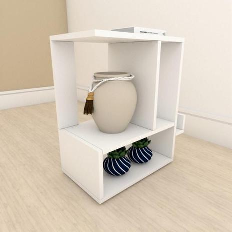 Mesa Lateral para sofá simples em mdf Branco - E-Nichos Menor preço em Mesa Lateral para sofá simples em mdf Branco - E-Nichos