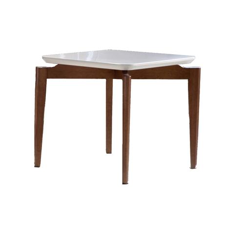 Menor preço em Mesa Lateral Quadrada 54cm Scala Móveis Rafana Off White/Caramelo