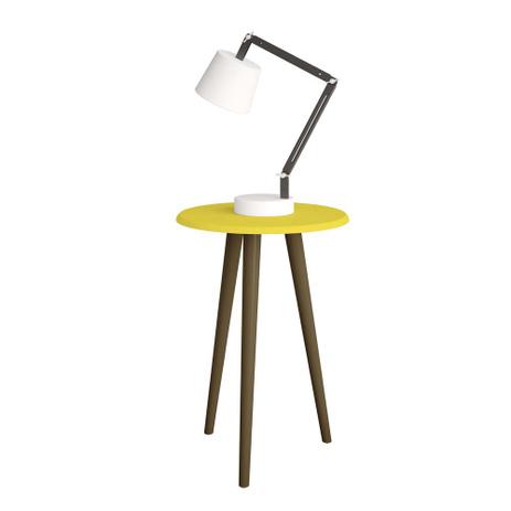 mesa lateral redonda amarela pé palito 63 cm de madeira mdf - Bechara Menor preço em mesa lateral redonda amarela pé palito 63 cm de madeira mdf - Bechara