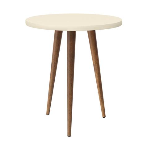 Mesa Lateral Redonda Legs Off White Patrimar Móveis Menor preço em Mesa Lateral Redonda Legs Off White Patrimar Móveis