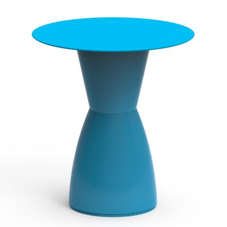 Mesa Lateral Redonda Nobe Azul - Im in Menor preço em Mesa Lateral Redonda Nobe Azul - Im in