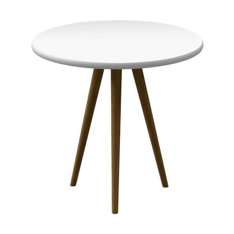 Mesa Lateral Redonda Toka Castanho e Branca 50 cm - Uvim Menor preço em Mesa Lateral Redonda Toka Castanho e Branca 50 cm - Uvim