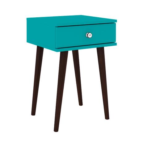 Mesa Lateral Retangular Retrô 1 Gv Turquesa - Movelbento Menor preço em Mesa Lateral Retangular Retrô 1 Gv Turquesa - Movelbento