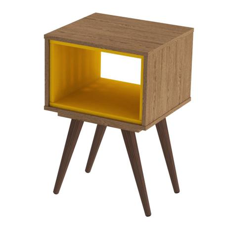 Mesa Lateral Retrô 40 Rustik Carv Rlv.Amarelo Acetinado - 10764315498 - Olivar Menor preço em Mesa Lateral Retrô 40 Rustik Carv Rlv.Amarelo Acetinado - 10764315498 - Olivar