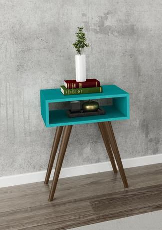Mesa Lateral Retrô Turquesa - Móvel bento Menor preço em Mesa Lateral Retrô Turquesa - Móvel bento
