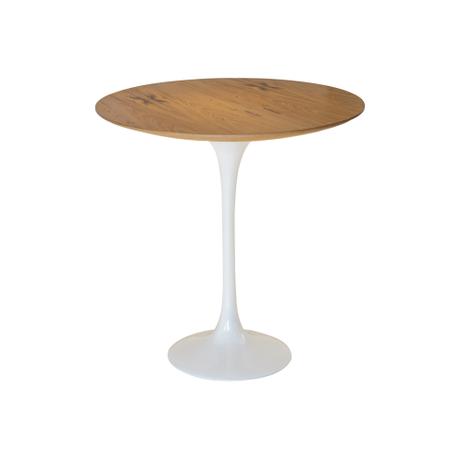 Mesa Lateral Saarinen Com Base Branca e Tampo Freijó - Abra casa Menor preço em Mesa Lateral Saarinen Com Base Branca e Tampo Freijó - Abra casa