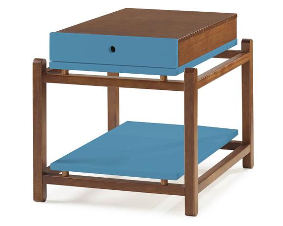 Mesa Lateral Uno Acabamento Cacau Laca Azul - 27134 - Sun house é boa?