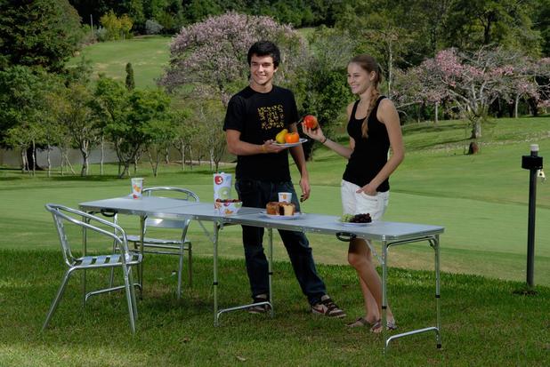 Mesa Maleta P/ Camping Alumínio Dobrável Brisa 2,40 Mts Mor Menor preço em Mesa Maleta P/ Camping Alumínio Dobrável Brisa 2,40 Mts Mor