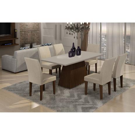 Mesa Maya 180 TP. MDF/LAQ. C/6 cad. Grecia castoroff whiteveludo creme - Rufato é boa?