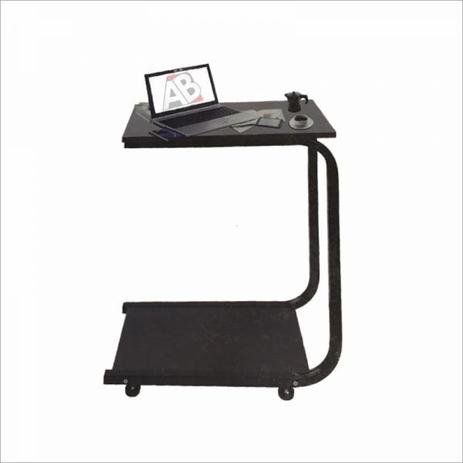 Menor preço em Mesa notebook multiuso com prateleira dobravel apoiador de luxo com rodinhas preto - Faça  resolva