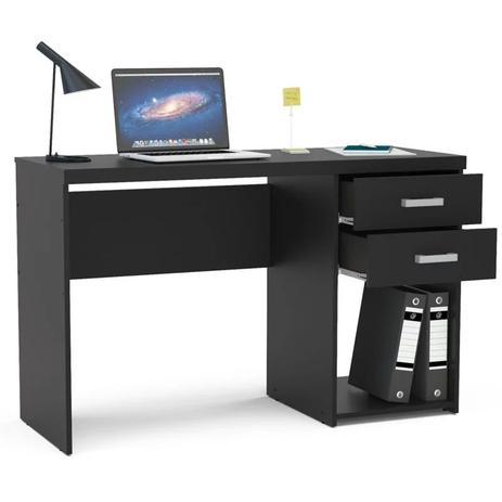 Mesa Para Computador Escrivaninha 2 Gavetas Malta Preto - Politorno Menor preço em Mesa Para Computador Escrivaninha 2 Gavetas Malta Preto - Politorno